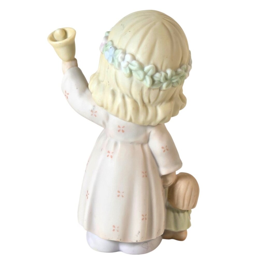Precious Moments 1993 Ring Out The Good News Figurine Enesco Girl Bell - Picture 5 of 10